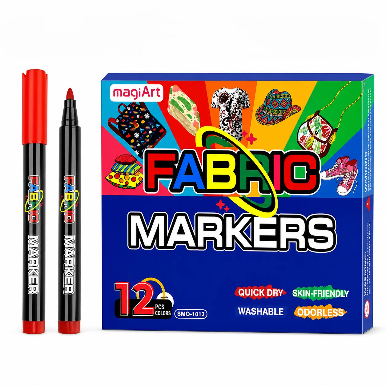 Permanent Fabric Markers, Waterproof No Bleed Fabric Paint Pens with Fine Tip, Machine Washable Quick Dry Textile Markers for T-Shirts Shoes Canvas DIY Art