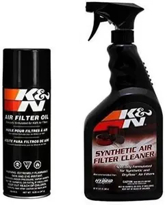 K&N Air Filter Large Size Service Kit Cleaner and Red Oil Plus 2 K&N Stickers Included Engine Air Filter Recharger Kit