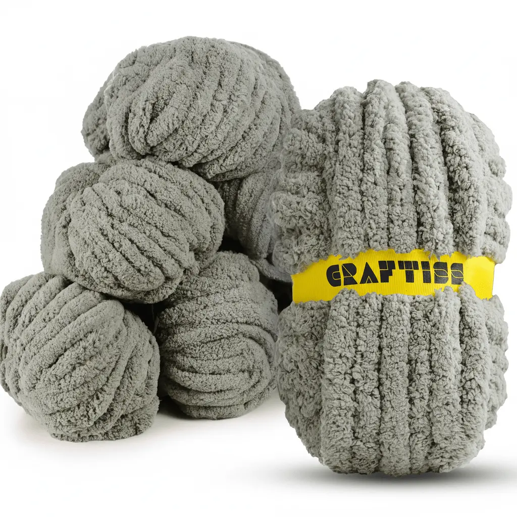 Chunky Chenille Yarn for Crocheting in Rolls - Jumbo 7 Weight (27 yds, 8 oz Each Skein), Bulky Thick Crochet Knit Blanket Chunky Yarn for Hand Knitting