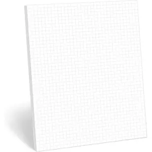 Graph Paper Notepad - Letter Size (8.5" x 11") 50 Sheets - 0.20" Grid Planning Note Pad - Tear-Off Edge Glued Luxury Smooth Thick Premium Paper - Made in USA - Plain White, Smaller Grids