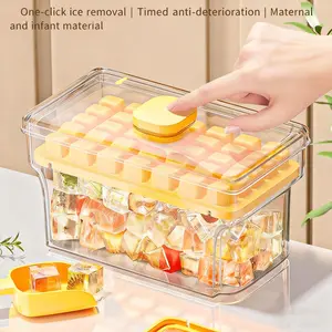 Food Grade Ice Cube Mold Press Box, Ice Cube Tray, DIY Home Frozen Ice Model with Lid, DIY Ice Models, Refrigerator Storage Essential, Kitchen Accessories, Ice Molds