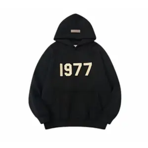 1977 Vintage Hoodie, Retro Streetwear Pullover for Men and Women, Minimalist Hip-Hop Style Sweatshirt, Cozy Casual Sportswear Top