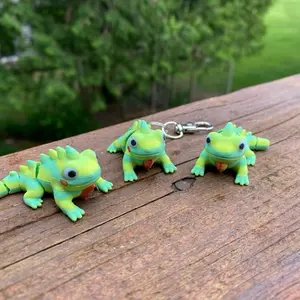 Iguana Fidget Toys and Keychains - Assorted Designs with Keyring Attachment, Vibrant Options for Children and Adults