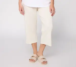 Anybody Petite Smooth Slub Knit Capri Pant with Side Slits