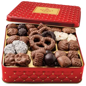 Chocolate Gift – Gourmet Tin with Assorted Chocolates & Caramels in Red Tin