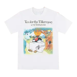Cat Stevens Tea For The Tillerman Classic White T-Shirt Vintage Cotton Fabric