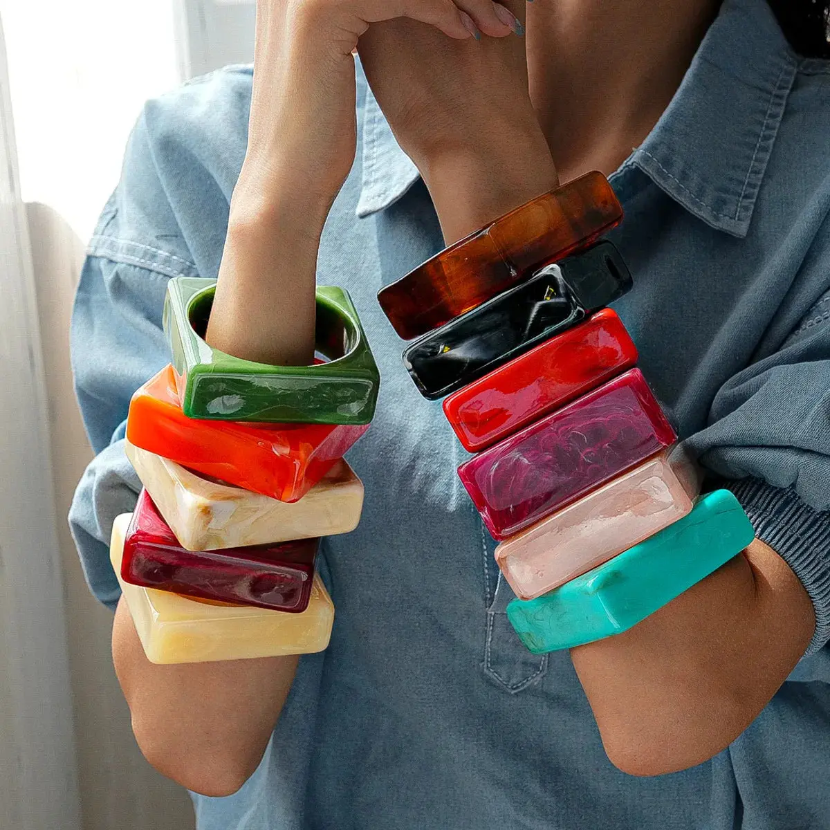 Square Theory Bangle (2.95" diameter) - 11 colors