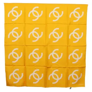 Pre-owned CHANEL FINAL SALE Bag Accessories Yellow CC Silk Scarf