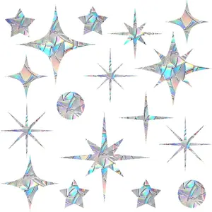 51 count Window Decals for Bird Strikes - Suncatcher Rainbow Static Clings for Windows - Anti- for Glass Windows and Doors,  Style