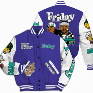 Varsity Jacket To Match Retro Grape 5s - Friday Sneaker Stress Style All Over Print J5W