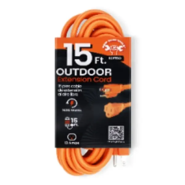 212 MAIN Grip Tight Tools Orange Corded Extension Cord, 15 ft 16-3 SPT Insulated Grounded, Heavy Wire, 1.29 lbs, Home Improvement Outdoor Electrical Cable