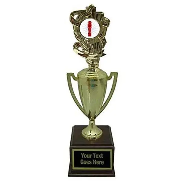 BuyAwardsandTrophies Foosball Traveling Trophy with Logo - Plastic Trophy with Base, Awards and Trophies for Sports Competition, Prizes for Adults and Kids Gold, 18"