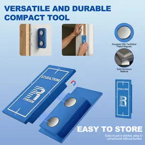 ADS TOOL Magnetic Stud Finder — Features a nickel-plated aluminum alloy frame and is designed to detect 1/4-inch and 1/2-inch trim, as well as 3/16-inch door gaps. No batteries required; ideal for DIY home improvement and woodworking projects.