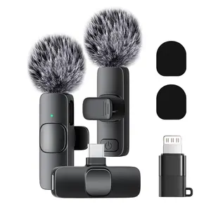 Wireless Mini Lavalier Microphone for iPhone, iPad & Android, Noise-Cancelling Plug & Play Lapel Mic for Lightning, USB-Rechargeable Microphone for Short-Video Platforms, Video Recording, Vlogs & Live Streaming, Noise Reduction Mic