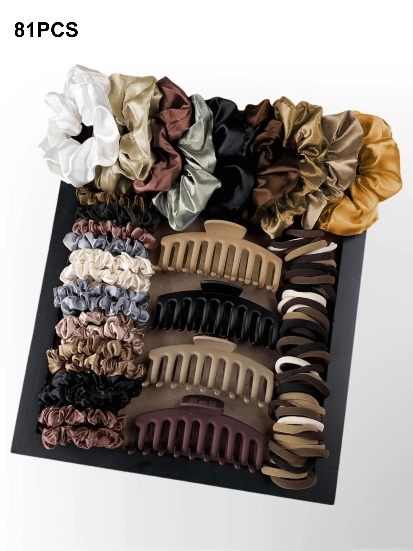 81 Piece Simple Style Hair Accessories Set, Includes Headbands, Hair Ties, Plastic Teeth Hair Clips, Suitable for Various Hairstyles, Elastics