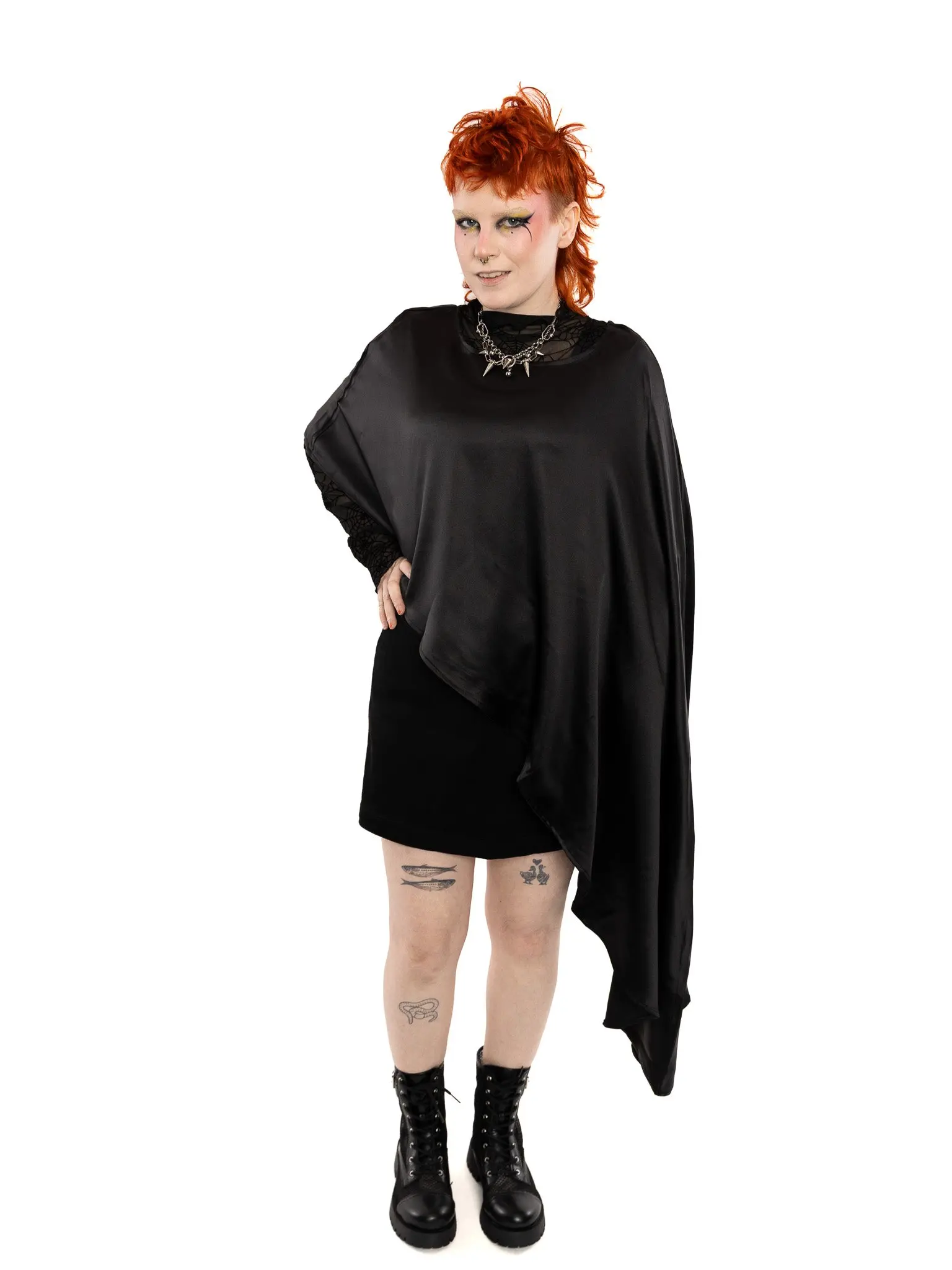 Deirdre Asymmetrical Satin Cape