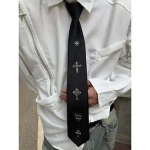 Stylish Dark Punk Cross Tie for Men and Women, High-End Decorative Accessories for Shirts and Bow Ties