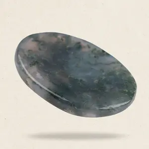 Moss Agate Worry Stone, Healing Crystals, Energy Healing Thumb Stone, Meditation & Spiritual Gift