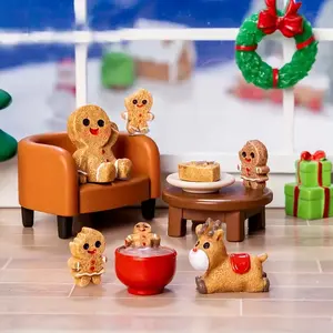 Mini Resin Statue Set for Christmas & Holiday Decor, Decorative Miniatures, Perfect for Living Room Bedroom, Cute Home Party Decoration Ornaments