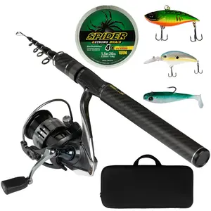 Lightweight Telescopic Fishing Rod & Spinning Reel Combo – Portable Carbon Fiber Fishing Pole for Travel, Camping & Hiking