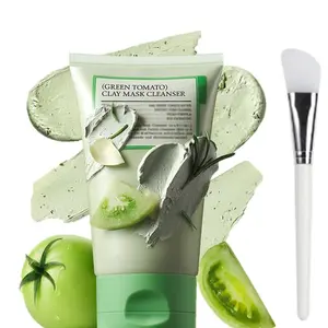 Green Tomato Clay Mask Cleanser, Pore Minimizing, Blackhead Care, Sebum Control, Exfoliation, Vegan, Face Wash, Sensitive Skin