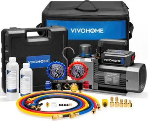 VIVOHOME A2L AC Vacuum Pump and Manifold Gauge Set, 3.5CFM - 7.2CFM HVAC Vacuum Pump Kit with 5ft Hoses, Sparkless Motor for R454B R32 R1234yf R134a R22 R410a Car Mini Split Systems fathersdaygiftideas