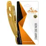 Gold Straight Edge Razor Barber Stainless Steel Folding Shaving Hair Removal