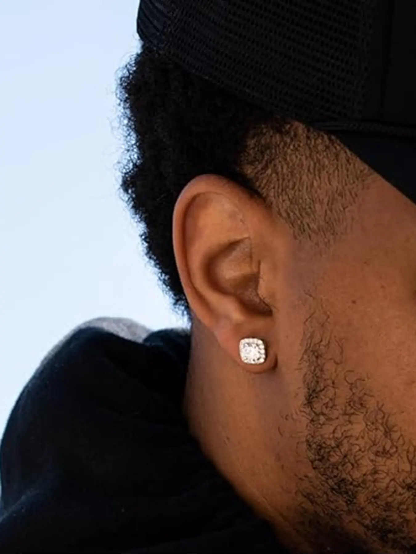 Men's Punk Style Rhinestone Decorated Stud Earrings, Shining Earrings, Fashion Jewelry for Party, Daily Clothing Decor, Trendy All-match & Exquisite Jewelry for Birthday Gift, Ear Studs, Ear Accessories, Sparkling Ear Jewelry