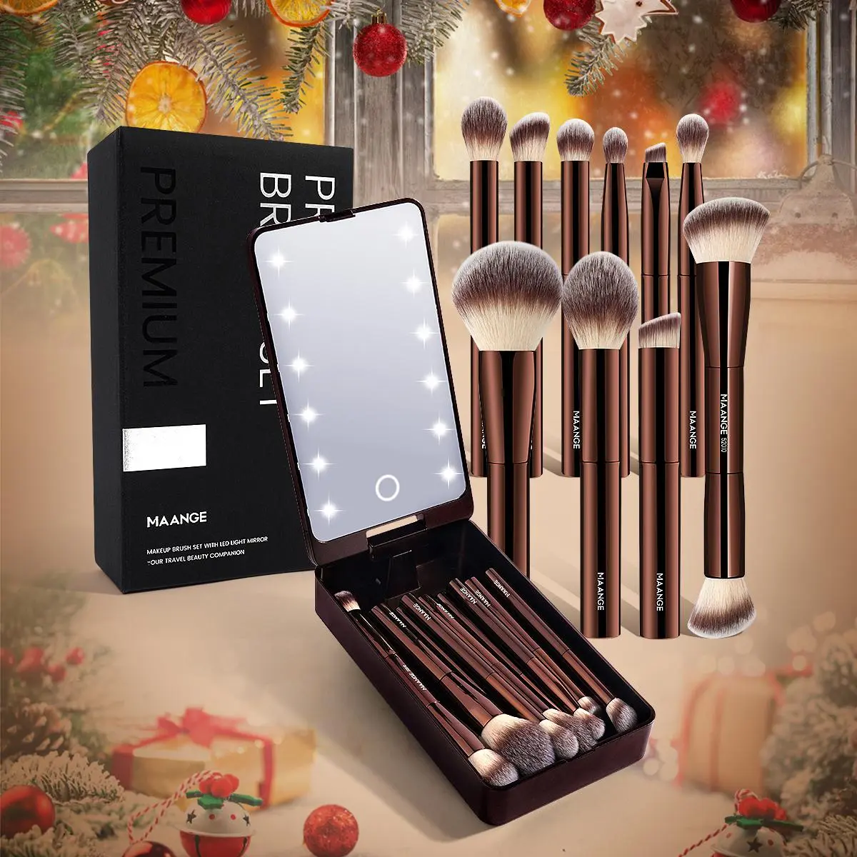 Professional Soft Makeup Brush Set with Led Light Storage Box, Beauty Brush Set, Aluminum Cosmetic Brush with Comfortable Grip, Face Makeup Brushes, Makeup Accessories for Women & Girls