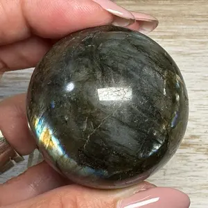 Labradorite Crystal Sphere - Protection | Blue Silver Flashes | High Quality | Intuition | Psychic Abilities | Natural