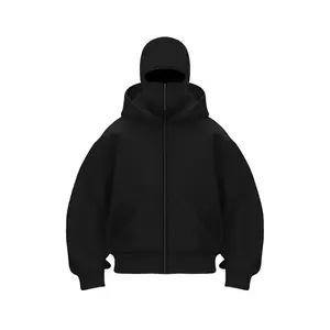 Men and Women Y2K Gothic Harajuku Winter Warm Double Hooded Sweatshirt with Zipper Sports Jacket for Men