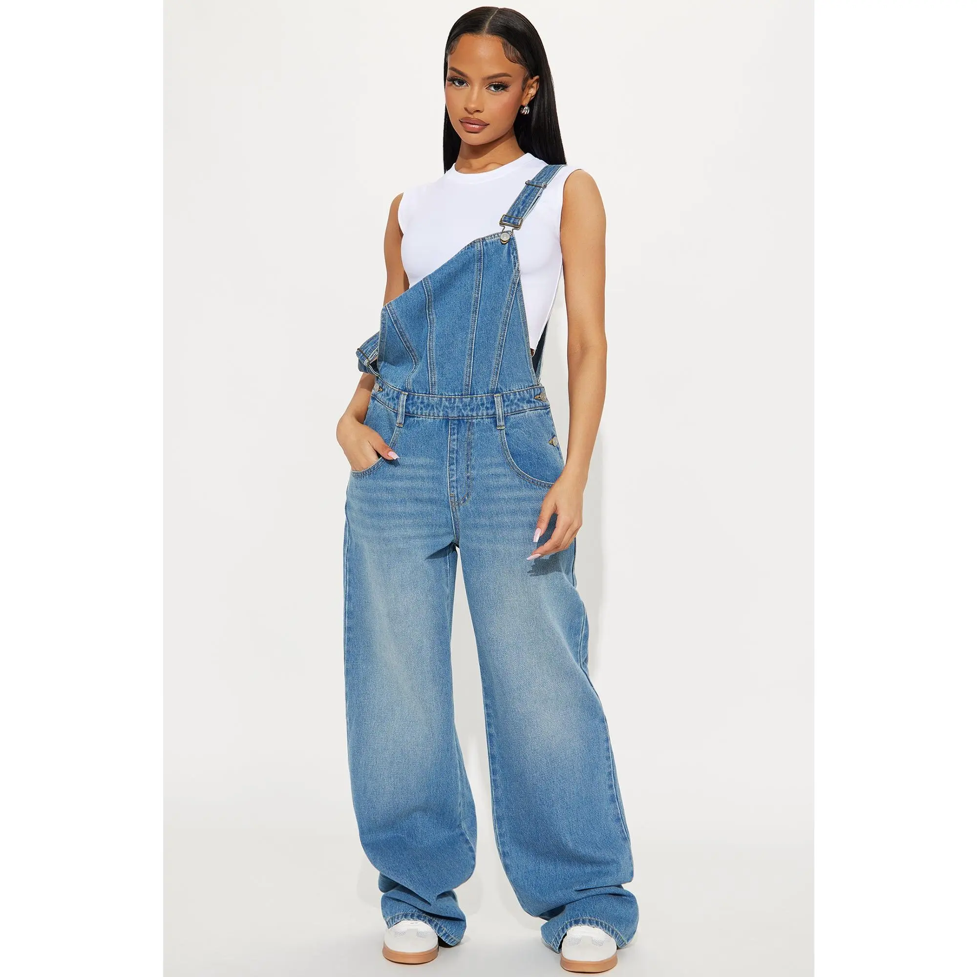 Out Of State Denim Overalls - Medium Wash