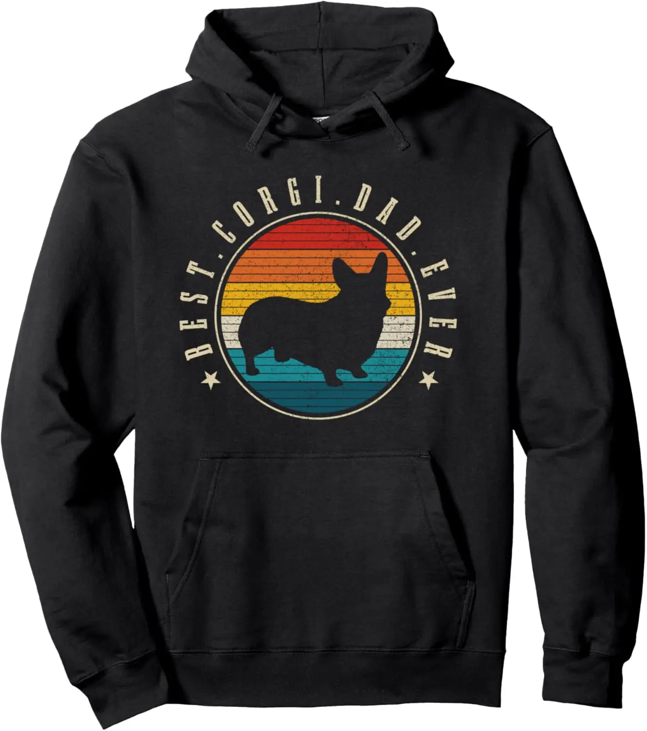 Best Corgi Dad Ever Vintage Funny Corgi Dog Owner Pullover Hoodie