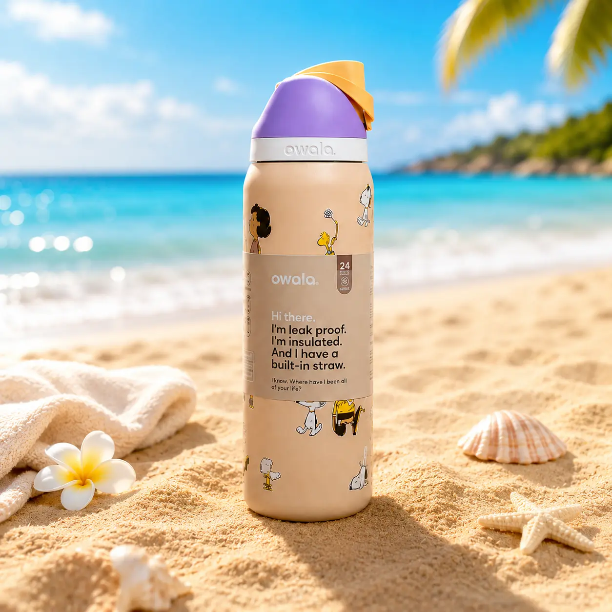 [BE-PURPLE] Owala 32oz Water Bottle with Push-button Lid, Vacuum Stainless Steel Insulated Drinkware,  Leakproof Built-in Straw, BPA Free Stainless Steel Cup, 24H Cold 12H Hot, Travel Outdoor Sports Camping Birthday, gifts for loved ones, Christmas Gift