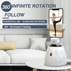 Q3 AI Auto Face Tracking Tripod (No App Needed) - 360° Smart Rotating Phone Mount with Extra Wide Angle & Gesture Control, Hands-Free Camera Stand for TikTok Live, Vlogging & Content Creator Essentials Bluetooth,Smartphone, Selfie