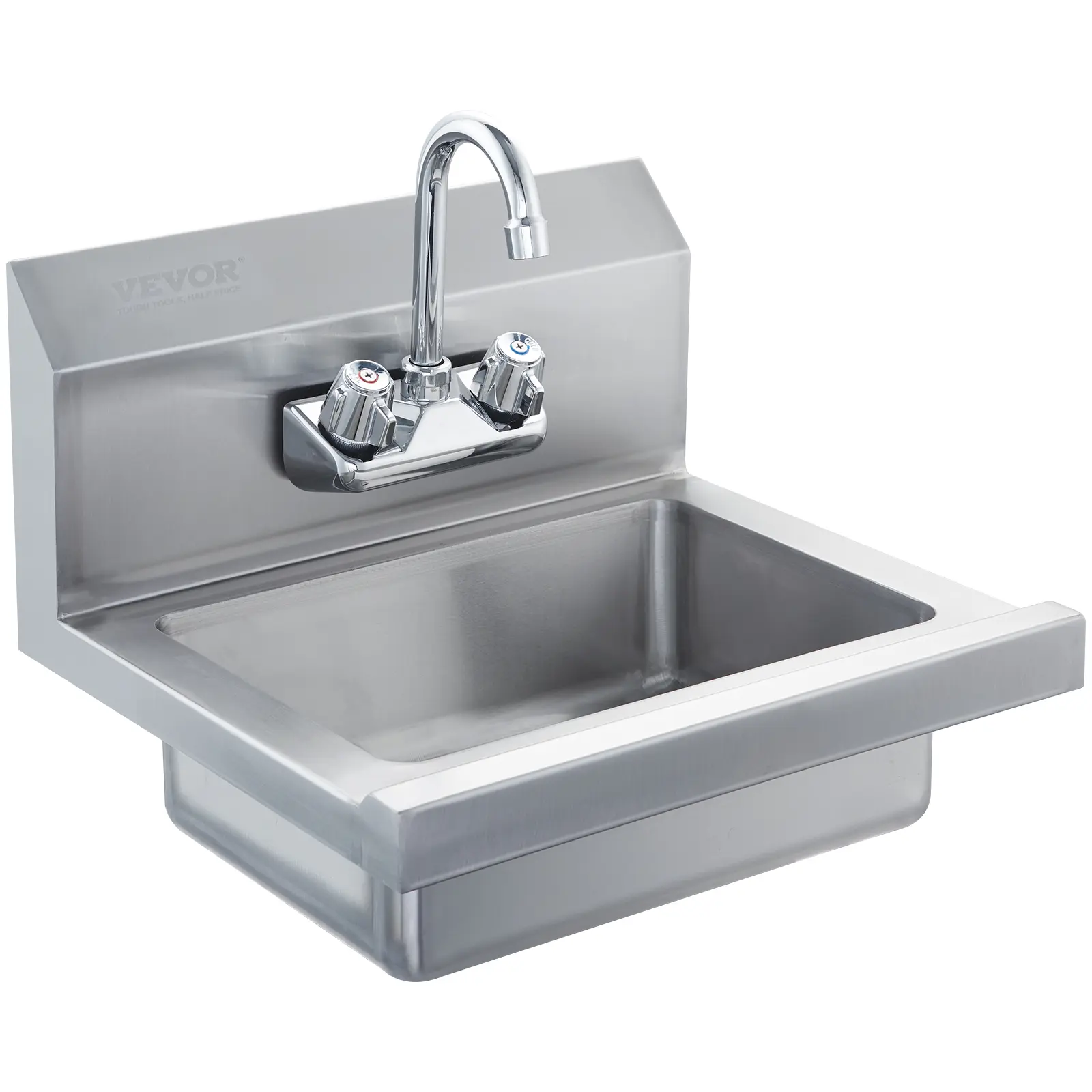 【Summerfinds】VEVOR Commercial Hand Sink with Faucet NSF Stainless Steel Sink for WashingSmall Hand Washing SinkWall Mount Hand BasinUtility Sink for RestaurantKitchenBarGarage and Home17 x 12.8 inch