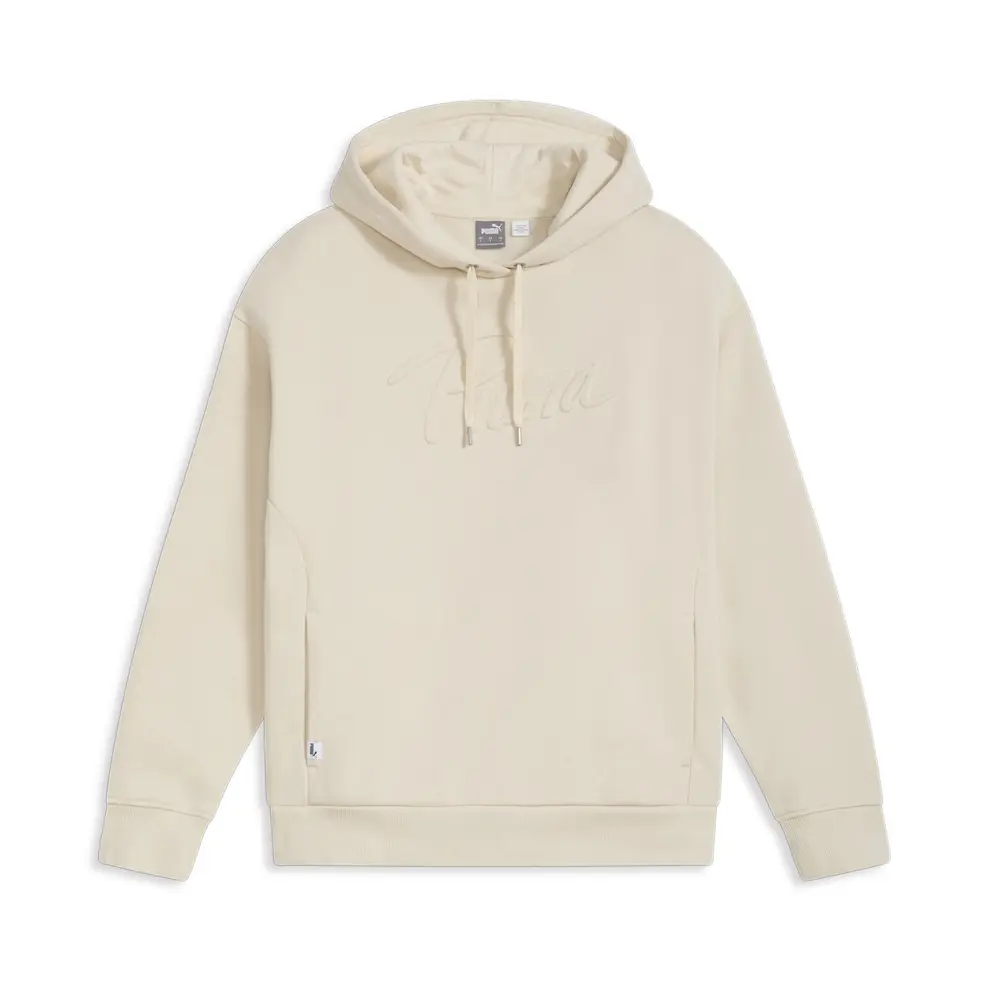 PUMA Womens Enlighten Embossed Logo Hoodie Casual Outerwear Casual - Off White