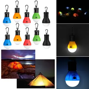 10 Packs Portable Camping Light Bulb, 3 Lighting Modes Tent Lamp Tent Lights Clip Hook Hurricane Emergency Light for Home / Outdoor / Camping / Backpacking / Emergency