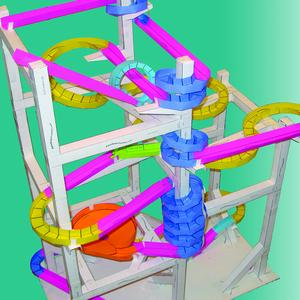 Paper Roller Coaster Kit - Multi-Color Design with loops, funnels, and curves for Creative Play