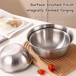 4 Pics Mixing Bowls, Stainless Steel Nesting Bowl Set for Space Saving Storage, Ideal for Cooking, Baking, Prepping & Food Storage Metal Tableware