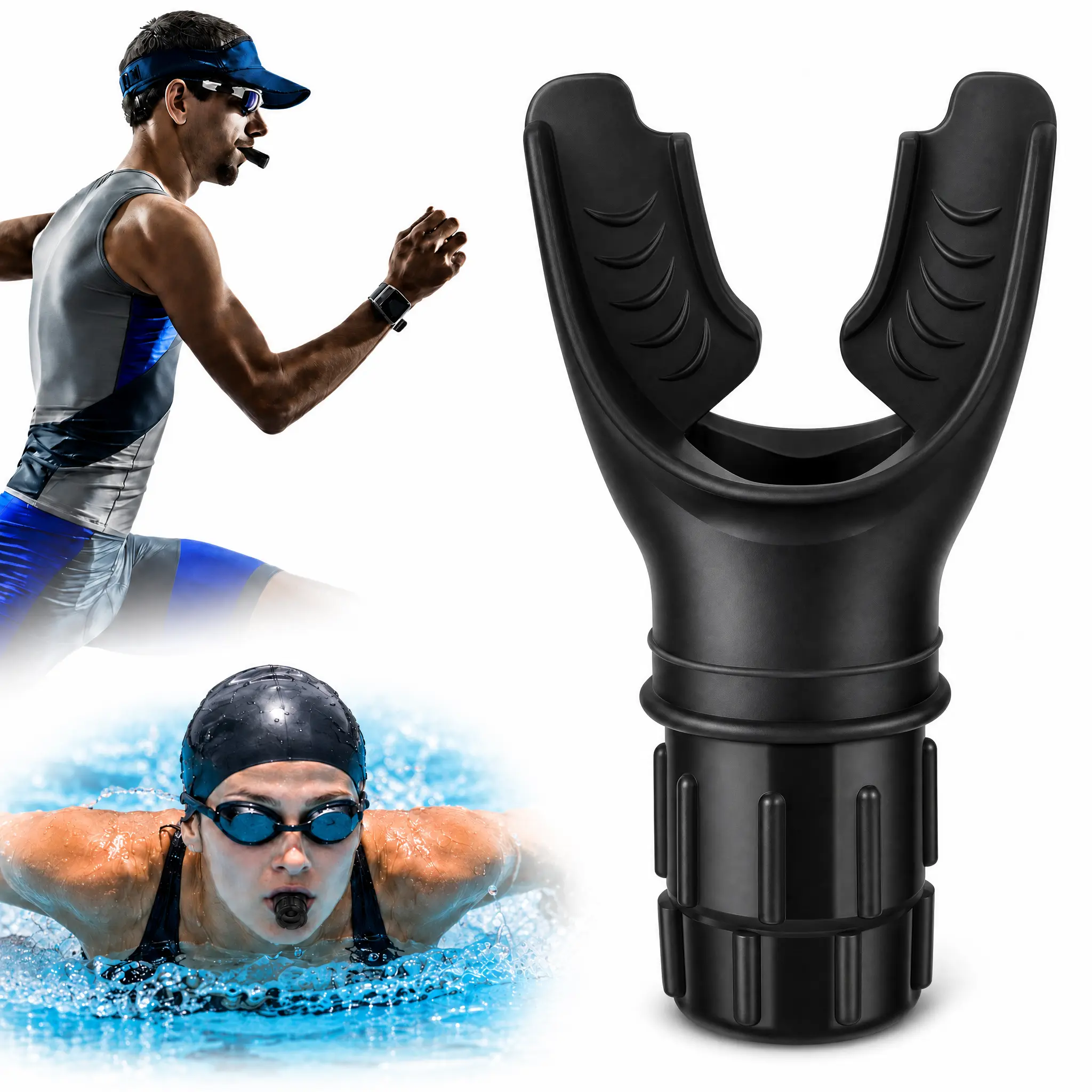 Portable Respiratory Muscle Trainer with Adjustable Resistance, Breathing Muscle Exercise Training Aid and Abdominal Breathing Device to Support Lung Capacity & Endurance, for Fitness, Gym Workouts, Yoga, Swimming and Outdoor Training