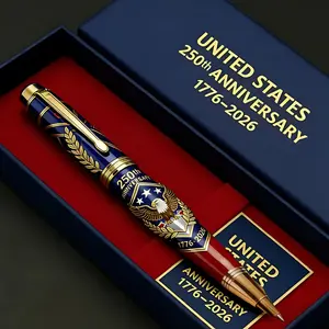 USA 250th Anniversary Commemorative Pen, 0.07oz Ink Calligraphy Pen from Friend Collection, Vibrant Colors Universal Size for Writing Perfect Gift