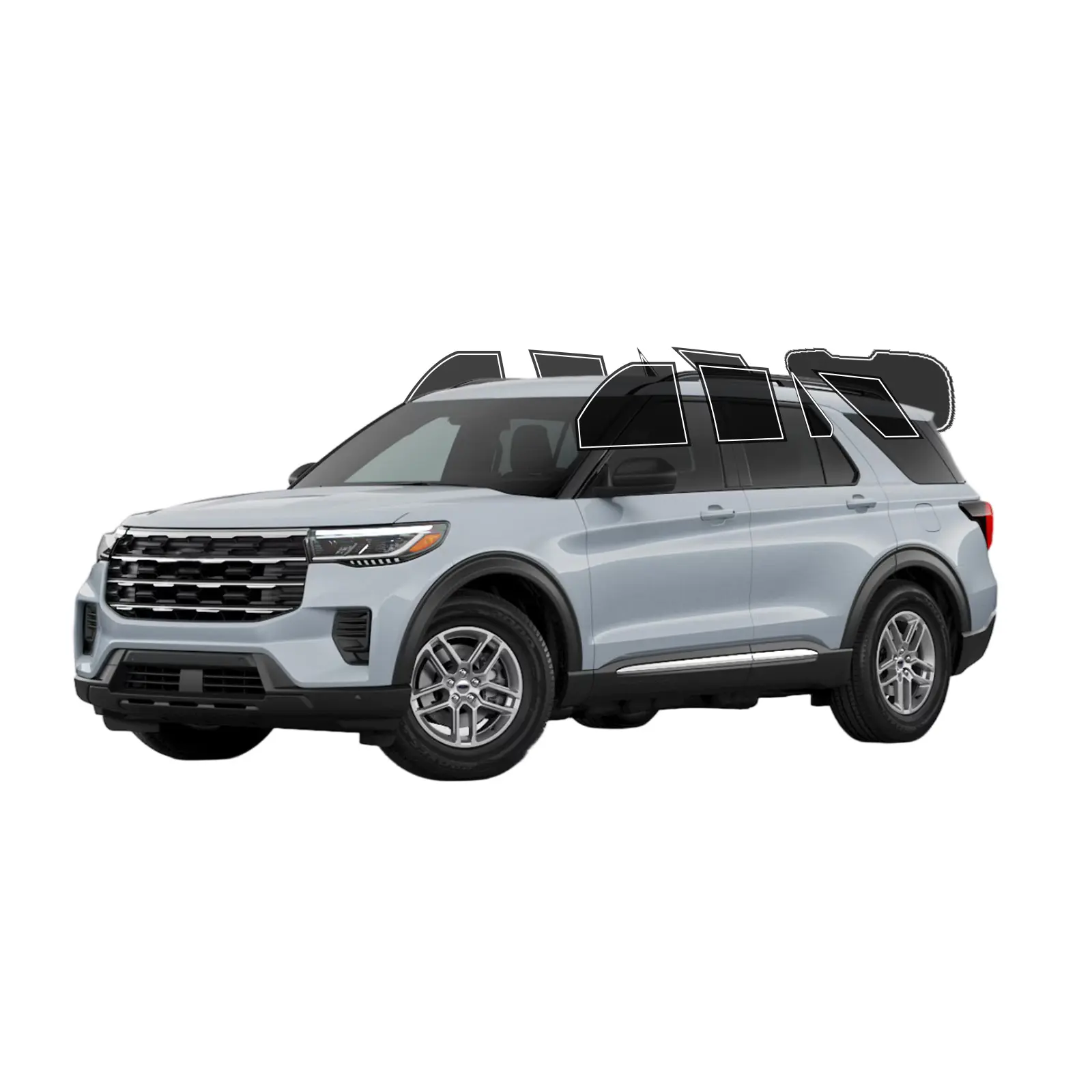 Precut Car Window Tint Kit for Ford Explorer 4-Door 2020-2026 SUVs, 2Ply Film with Anti-Shatter, UV Block, Privacy, Heat & Glare Reduction, Easy Install, No Trimming Needed, Fits All Side+Rear Windshields