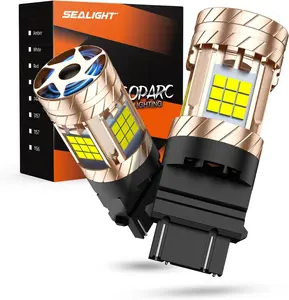 SEALIGHT 3157 LED Bulb, LED Reverse Light Bulb Anti Hyper Flashing, With Built in Resistor, 3200LM Super Bright White for Backup Reverse and Tail Blinker Brake Light, Plug N Play, Pack of 2