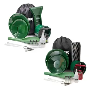 ASR Outdoor 14pc Lightweight Backpack Gold Prospecting Sluice Box Kit with MINI 12-inch Gold Sluice Box, Compact and Travel-Friendly Gold Panning Kit for Adults