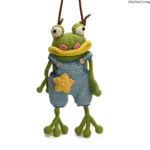 【Finished product】New Handmade Crochet Big Mouth Frog Crossbody Bag 2026 Casual Versatile Phone Bag Overalls Ugly Cute Shoulder Bag for Everyday Use