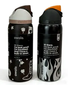 Owala 32 oz Large Capacity Portable Water Bottle, Kitchenware Drinkware Vacuum Flask for Birthday, Halloween, Iced Tea
