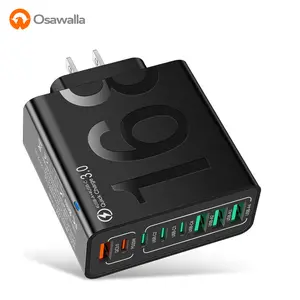4 USB-C & 4 USB-A Fast Charging USB Hub PortableSmart 8port Charger for Multiple Devices SmartCharger for Phones, Tablets & More