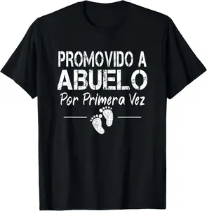 Mens Abuelo Por Primera Vez Spanish Grandfather Dia Del Padre Casual Short Sleeve Cotton T-Shirt