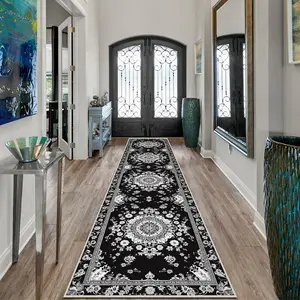 Geometric Pattern Kitchen Runner Rug, 1 Count Non-slip Soft Floor Mat, Decorative Area Rug, Decorative Carpet Home Decor Rugs for Home Kitchen Living Room Entrance Hallway Laundry Room